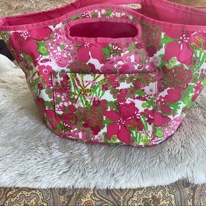 Lilly Pulitzer Insulated Beverage Bucket Tote with Bottle Opener & Side Pocket.